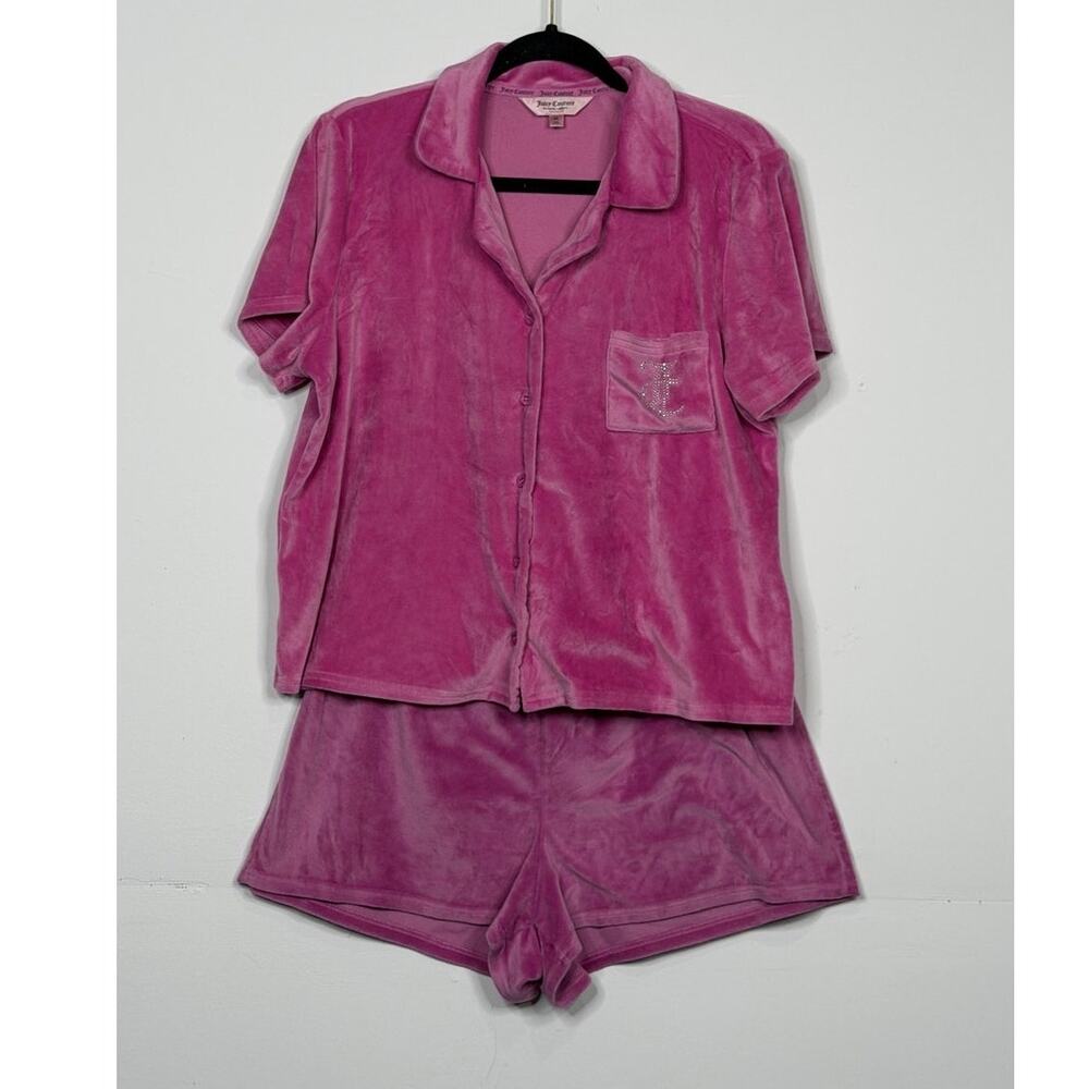 Juicy Couture pink velour sleepwear pajama set / Size-XL